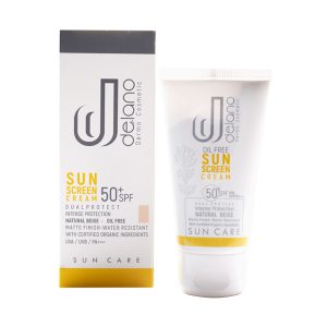 کرم ضد آفتاب فاقد چربی بژ طبیعی SPF+50 دلانو